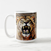 Fierce Majestic Lion - koning van de beesten Koffiemok (Links)