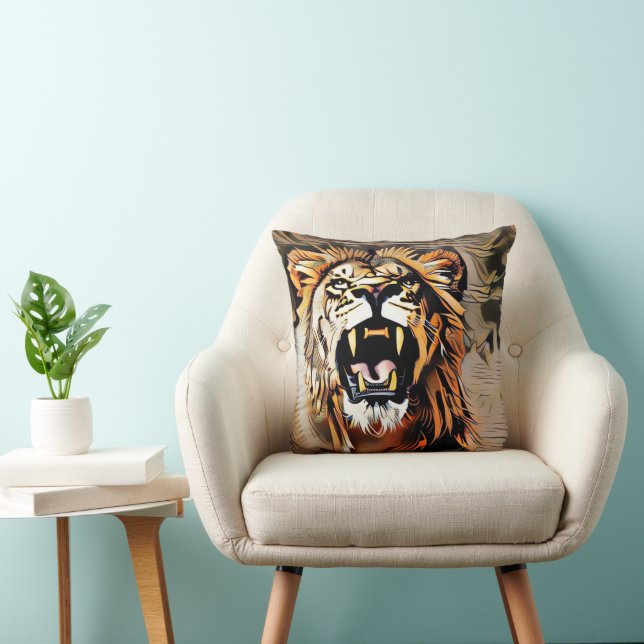 Fierce Majestic Lion - koning van de beesten Kussen (Stoel)
