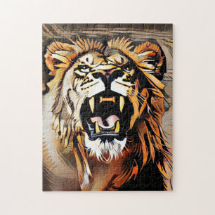 Fierce Majestic Lion - koning van de beesten Legpuzzel