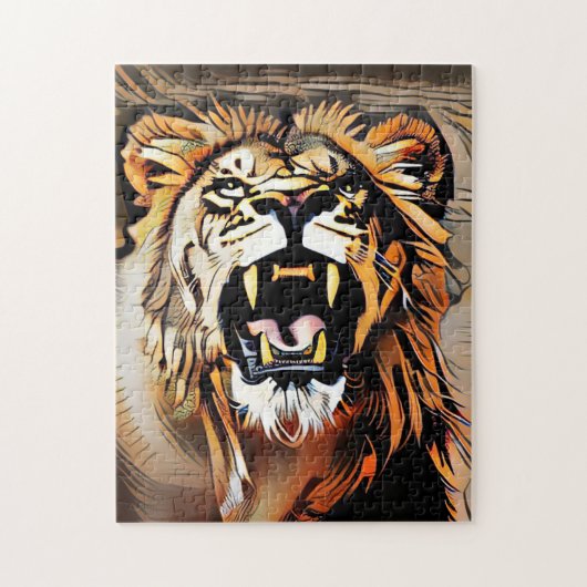 Fierce Majestic Lion - koning van de beesten Legpuzzel (Verticaal)