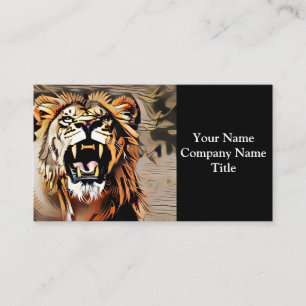 Fierce Majestic Lion - koning van de beesten Visitekaartje