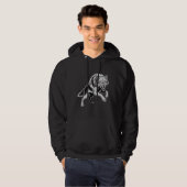 Fierce Minimal Witlijn Wolf Kunst T-Shirt (Voorkant volledig)