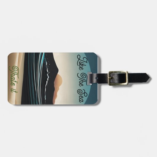 Fierce Minimalist Monta strand Ocean Wave Logo - Bagagelabel (Voorkant horizontaal)