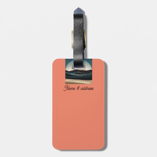 Fierce Minimalist Monta strand Ocean Wave Logo - Bagagelabel (Achterkant verticaal)