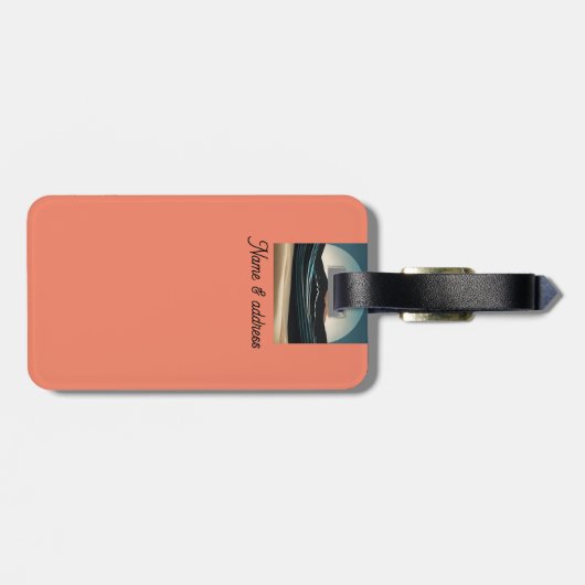 Fierce Minimalist Monta strand Ocean Wave Logo - Bagagelabel (Achterkant horizontaal)