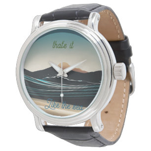 Fierce Minimalist Monta strand Ocean Wave Logo - Horloge