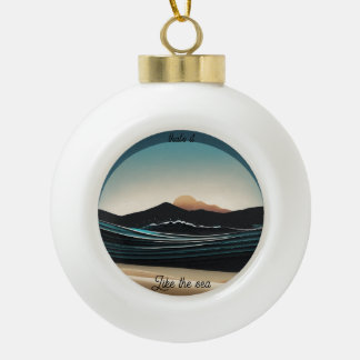 Fierce Minimalist Monta strand Ocean Wave Logo - Keramische Bal Ornament