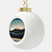 Fierce Minimalist Monta strand Ocean Wave Logo - Keramische Bal Ornament (Rechts)