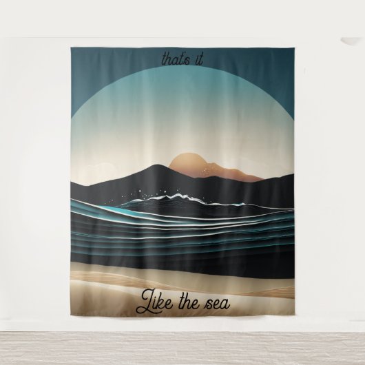 Fierce Minimalist Monta strand Ocean Wave Logo - Wandkleed (Voorkant)