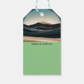 Fierce Minimalist Monta strand Ocean Wave-ontwerp Cadeaulabel (Achterkant)