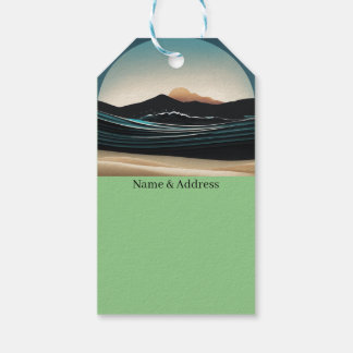 Fierce Minimalist Monta strand Ocean Wave-ontwerp Cadeaulabel