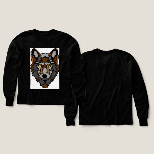 Fierce Modern Wolf Emblem (Voorkant /achterkant)