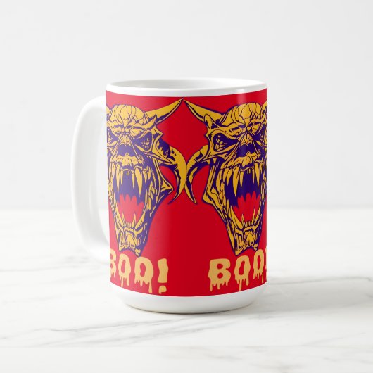 Fierce Monster BOO Halloween Scary Coffee Mok (Voorkant links)