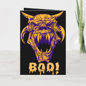 Fierce Monster BOO Halloween Scary Design Kaart (Achterkant)