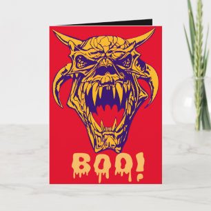 Fierce Monster BOO Halloween Scary Design Kaart