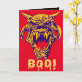 Fierce Monster BOO Halloween Scary Design Kaart (Gele Bloem)
