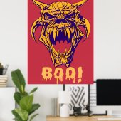 Fierce Monster BOO Halloween Scary Design Poster (Thuiskantoor)