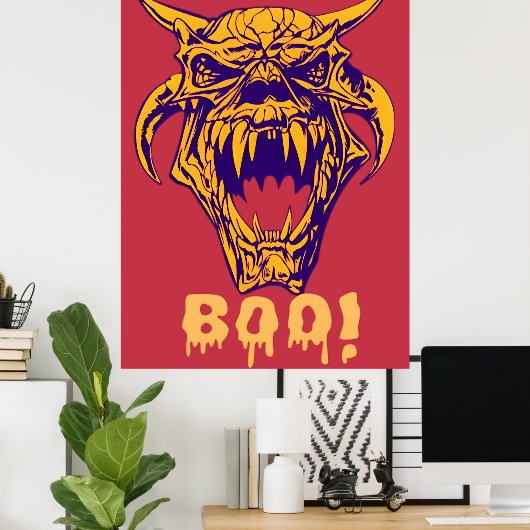 Fierce Monster BOO Halloween Scary Design Poster (Thuiskantoor)
