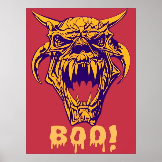 Fierce Monster BOO Halloween Scary Design Poster (Voorkant)