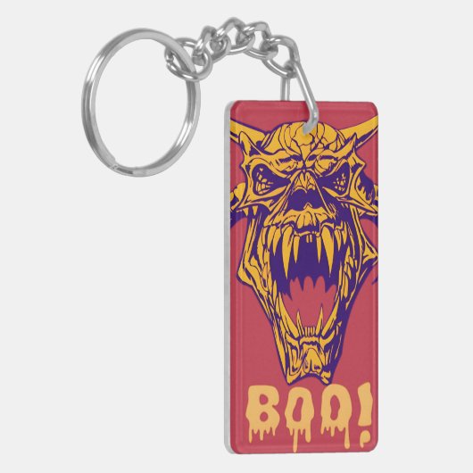Fierce Monster BOO Halloween Scary Design sleutelh Sleutelhanger (Voorkant Links)