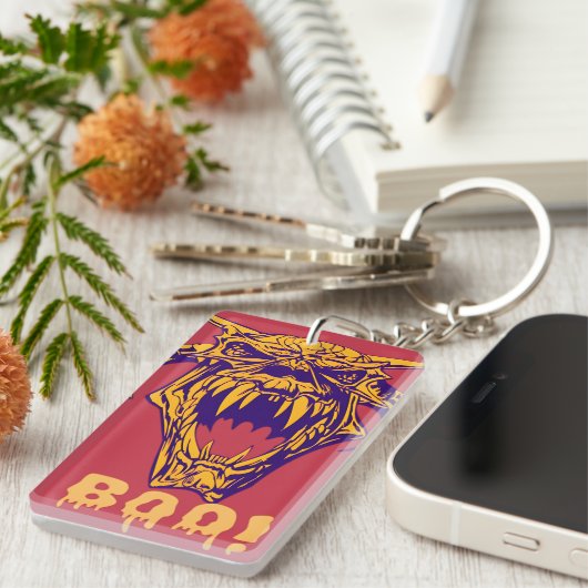 Fierce Monster BOO Halloween Scary Design sleutelh Sleutelhanger (Voorkant Rechts)