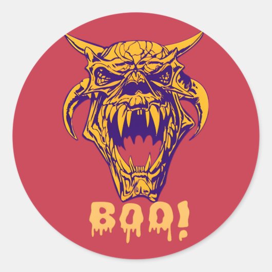 Fierce Monster BOO Halloween Scary Design Stickers (Voorkant)