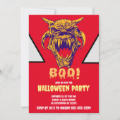 Fierce Monster BOO Scary Halloween Invitation Kaar Kaart (Voorkant)