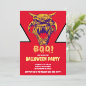 Fierce Monster BOO Scary Halloween Invitation Kaar Kaart (Staand voorkant)