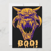 Fierce Monster BOO Scary Halloween Invitation Kaar Kaart (Achterkant)