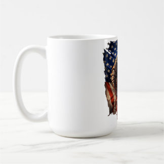 Fierce Monster Tearing American Flag Art Koffiemok