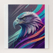 Fierce Neon Eagle - gestileerde kop met geometrisc Legpuzzel (Verticaal)