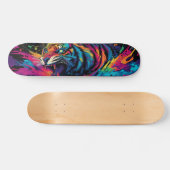 Fierce Neon Kleurrijk Tijgerontwerp Persoonlijk Skateboard (Horizontaal)