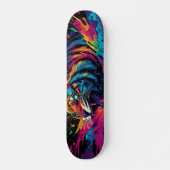 Fierce Neon Kleurrijk Tijgerontwerp Persoonlijk Skateboard (Voorkant)