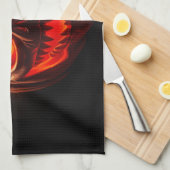 Fierce Neon Pumpkin Halloween Kitchen Towel Theedoek (Quarter Fold)