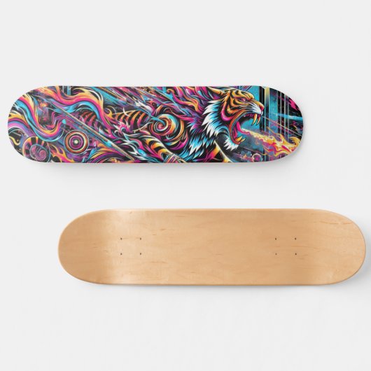 Fierce Neon Tiger Cosmic Skateboard Schaats Deck (Horizontaal)