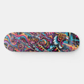 Fierce Neon Tiger Cosmic Skateboard Schaats Deck (Horizontaal)