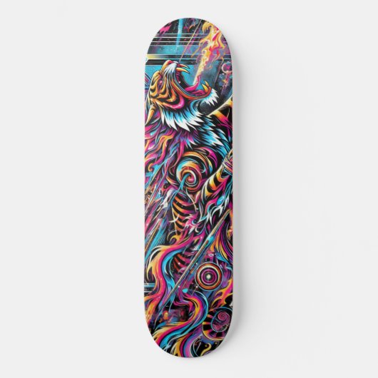 Fierce Neon Tiger Cosmic Skateboard Schaats Deck (Voorkant)