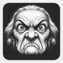 "Fierce Old Woman"  Vierkante Sticker