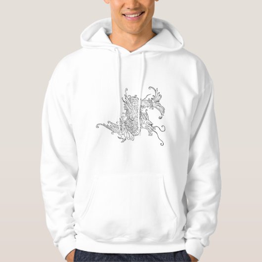 Fierce oosterse draak hoodie (Voorkant)