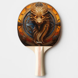 Fierce Orange Dragon Personalized Tafeltennisbatje