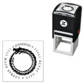 Fierce Ouroboros Silhouet Retourlabel Zelfinktende Stempel (In situ)