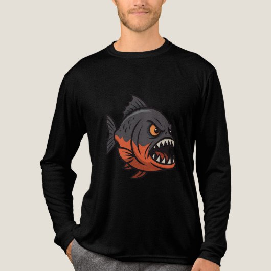 Fierce Piranha Tri-Blend Shirt (Voorkant volledig)