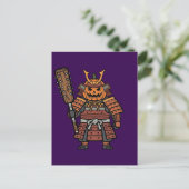 Fierce Pumpkin Samurai Warrior with Kanabo Club Il Briefkaart (Staand voorkant)