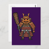 Fierce Pumpkin Samurai Warrior with Kanabo Club Il Briefkaart (Voorkant / Achterkant)