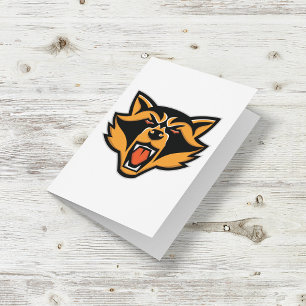 Fierce Raccoon Mascot Bold Wild Animal Graphic Kaart