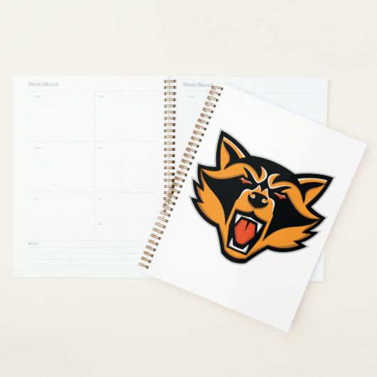 Fierce Raccoon Mascot Bold Wild Animal Graphic Planner (Display)
