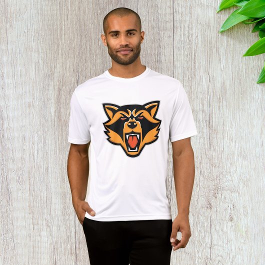 Fierce Raccoon Mascot Bold Wild Animal Graphic T-shirt