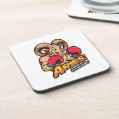 Fierce Ram Boxer "Altijd op voor een uitdaging" Bier Onderzetter (Linkerzijde)