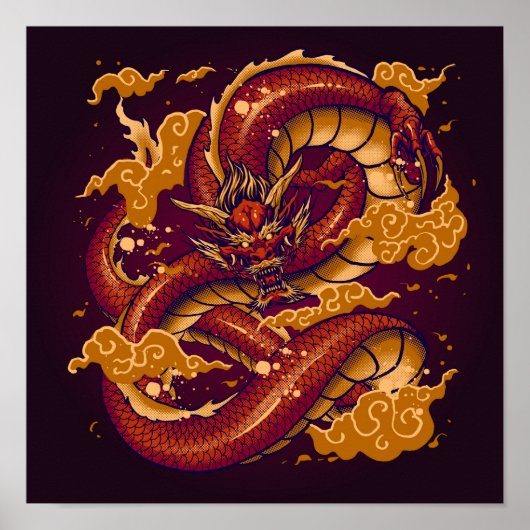 Fierce Red Dragon Poster (Voorkant)