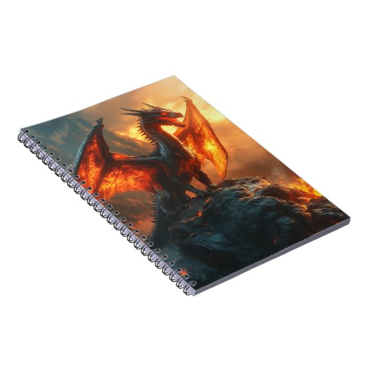 Fierce Red Fiery Angry Dragon Notitieboek (Rechterzijde)